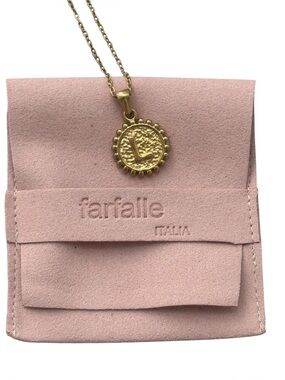 NWT Gold Initial 'L' Pendant Necklace on Chain 18 inch Reversible with Heart